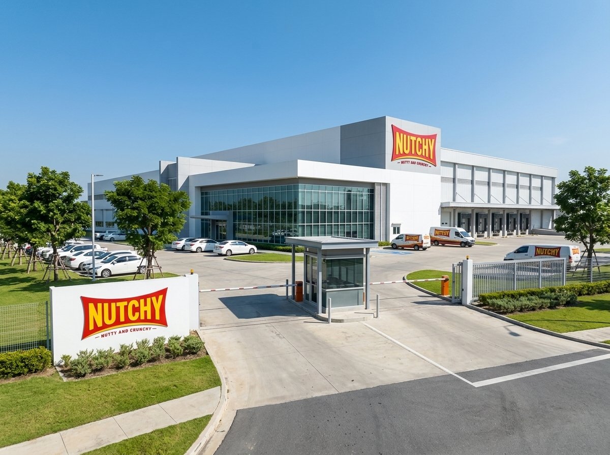 Nutchy Foods Modern Manufacturing Plant & Entrance Gate